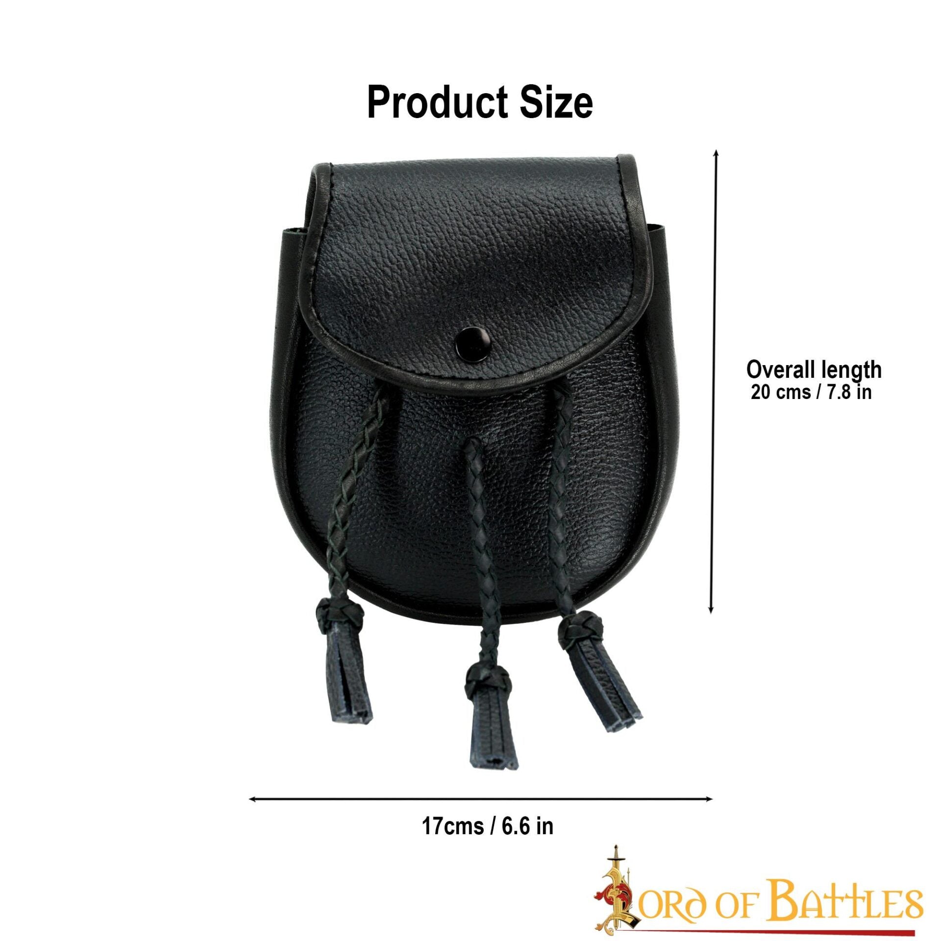 Sporran Medieval con Borlas Trenzadas Hecho a Mano de Cuero Genuino - Imagen 12