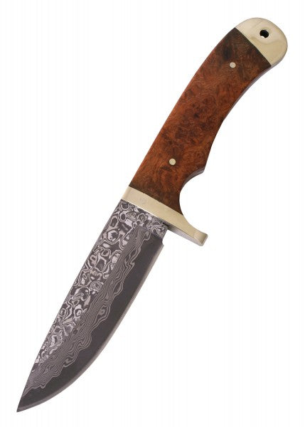 Damascus steel knife with leather sheath 0306080620