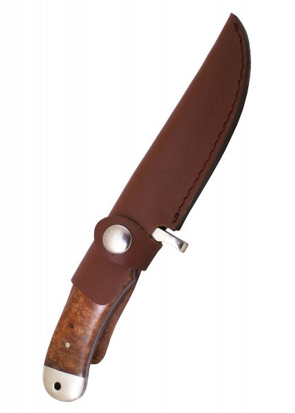 Cuchillo acero de Damasco con funda de cuero 0306080620