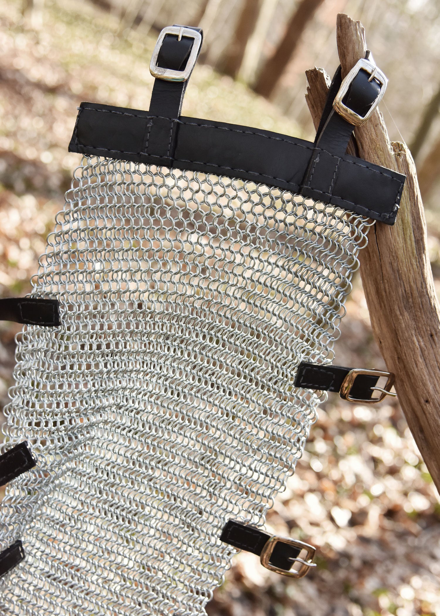 Par de leggings de cota de malha ou protetores de pernas