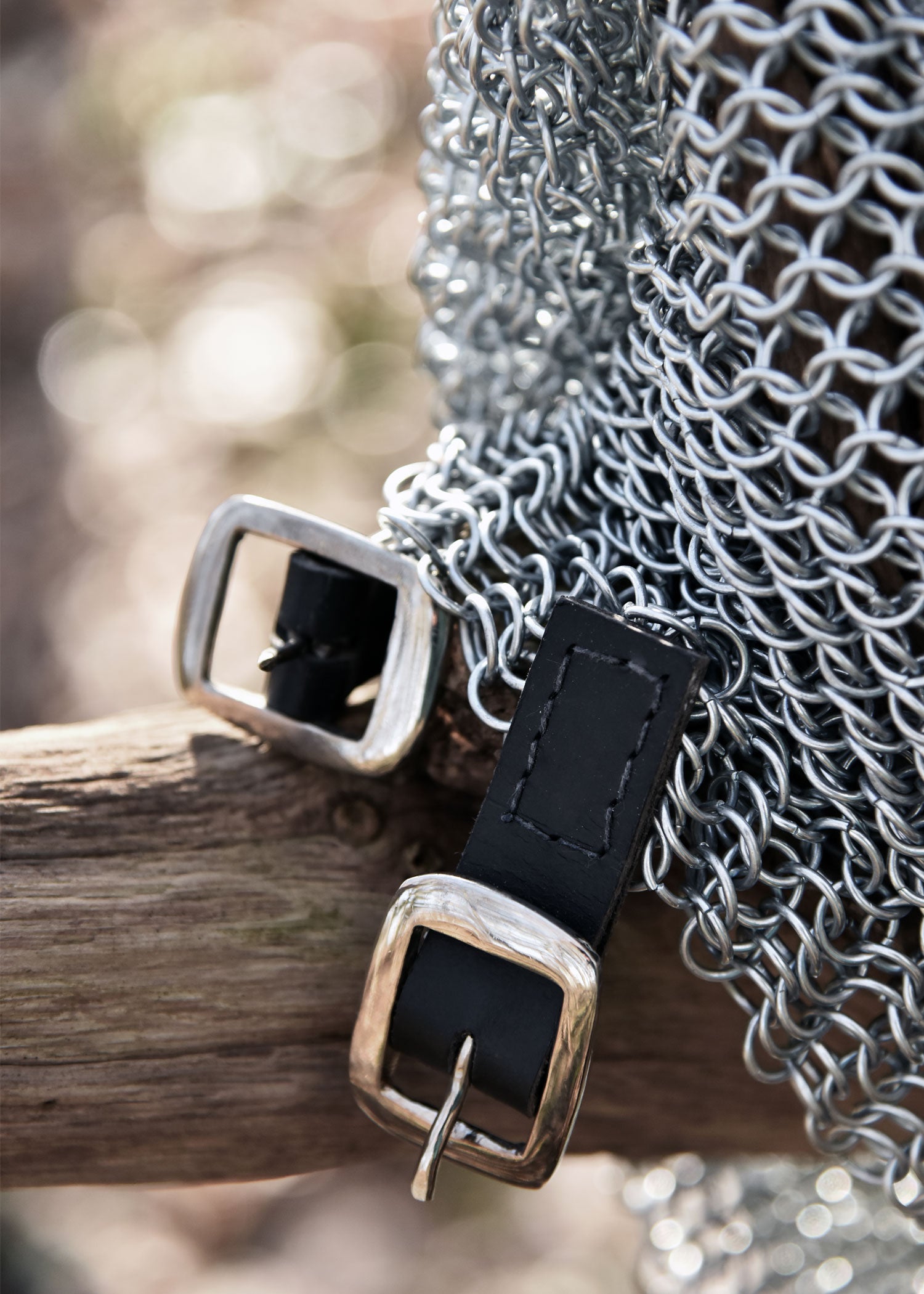 Par de leggings de cota de malha ou protetores de pernas