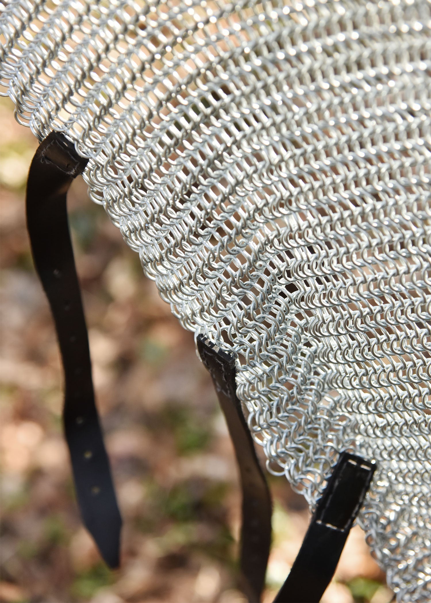 Par de leggings de cota de malha ou protetores de pernas