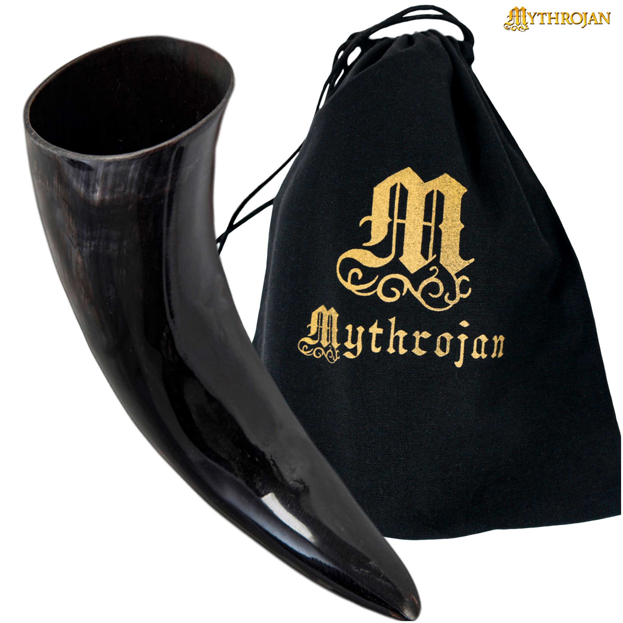 Mythrojan 400 Ml Vikingo Beber Cuerno Vikingo Vino/taza de Cabeza - Imagen 1
