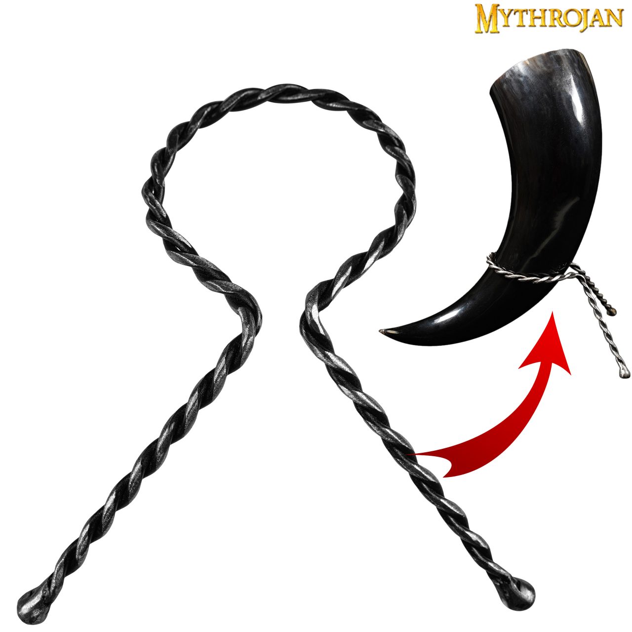 Mythrojan Cuerno para Beber Forjado a Mano Twisted Rack - Imagen 1