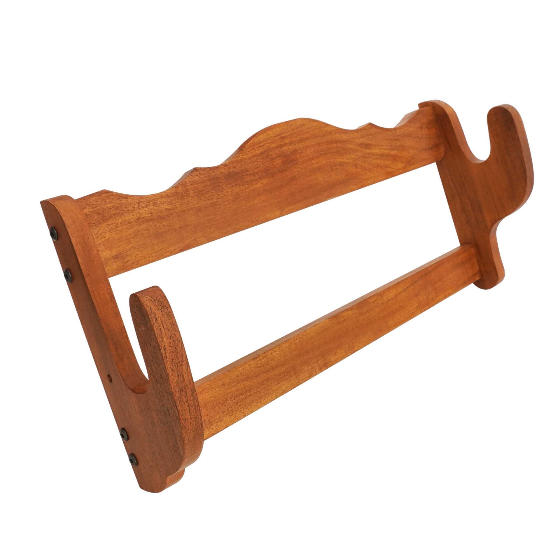 Mythrojan Sólida Madera Dura Pistola Rifle Display Wall Mount Stand 24 "x5.1 "x11.2" - Imagen 1