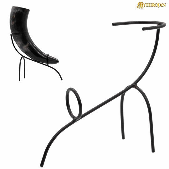 Mythrojan Forjado a Mano para Beber Ale Horn Rack Mead Horn Stand - Imagen 1