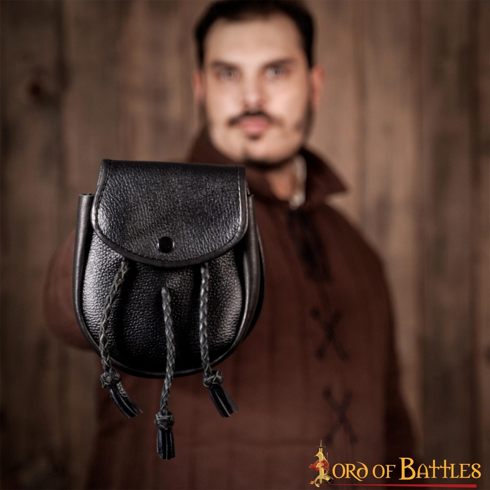 Sporran Medieval con Borlas Trenzadas Hecho a Mano de Cuero Genuino - Imagen 22