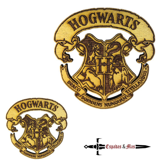 Cartel Escudo Hogwarts dorado
