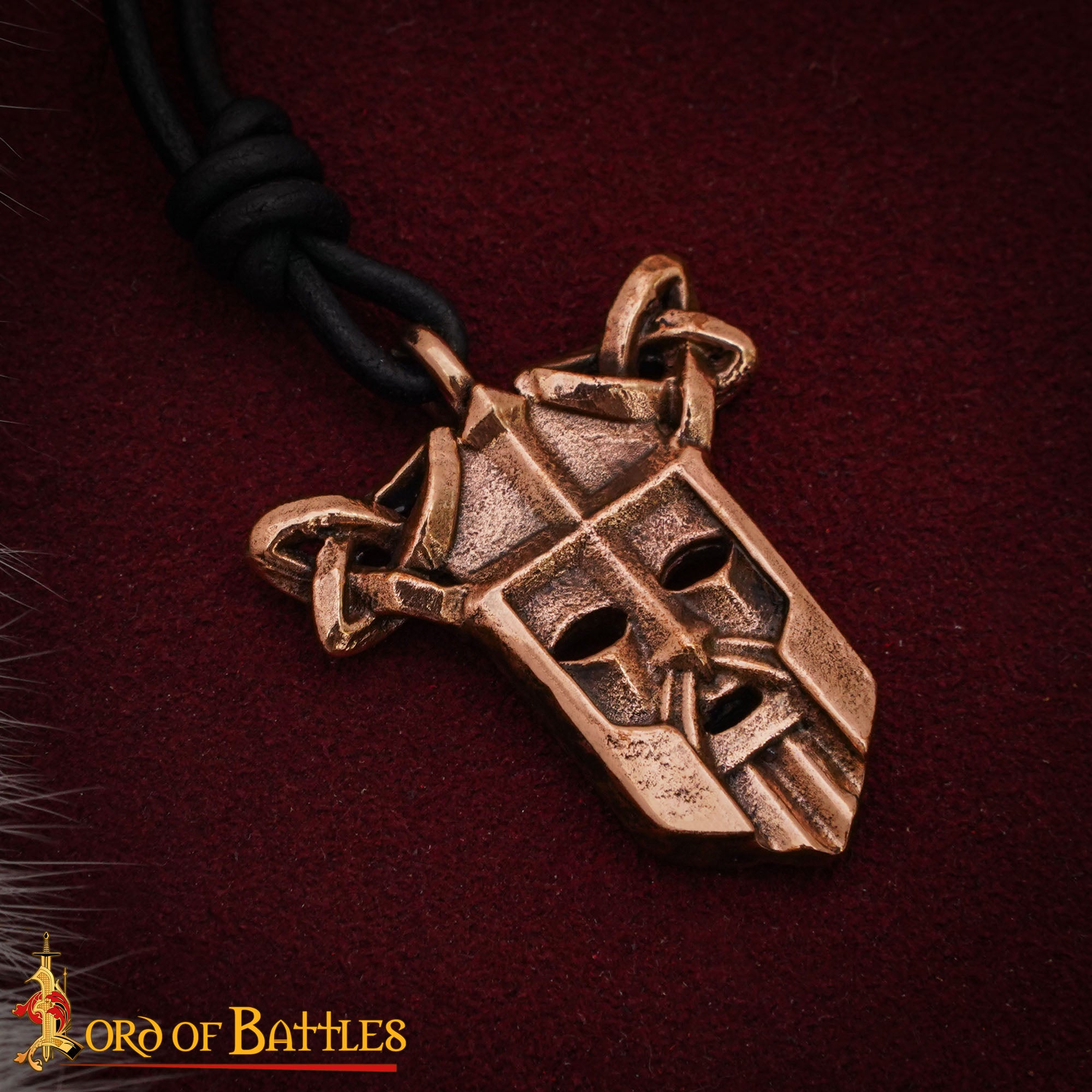 Colgante Máscara Vikinga - 2,9 X 3 Cm, Acabado en Bronce Antiguo con Detalle de Nudos - Imagen 6