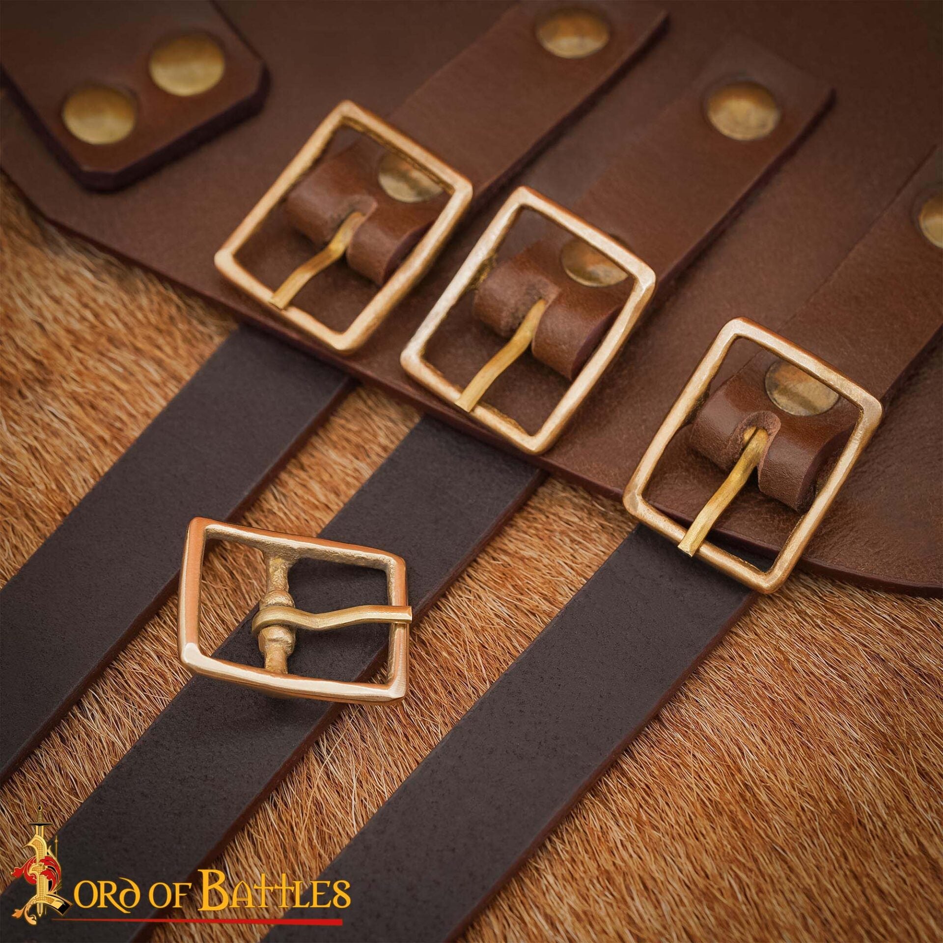 Hebilla Medieval de Latón para Cinturón - Marco Rectangular Compacto - Imagen 2