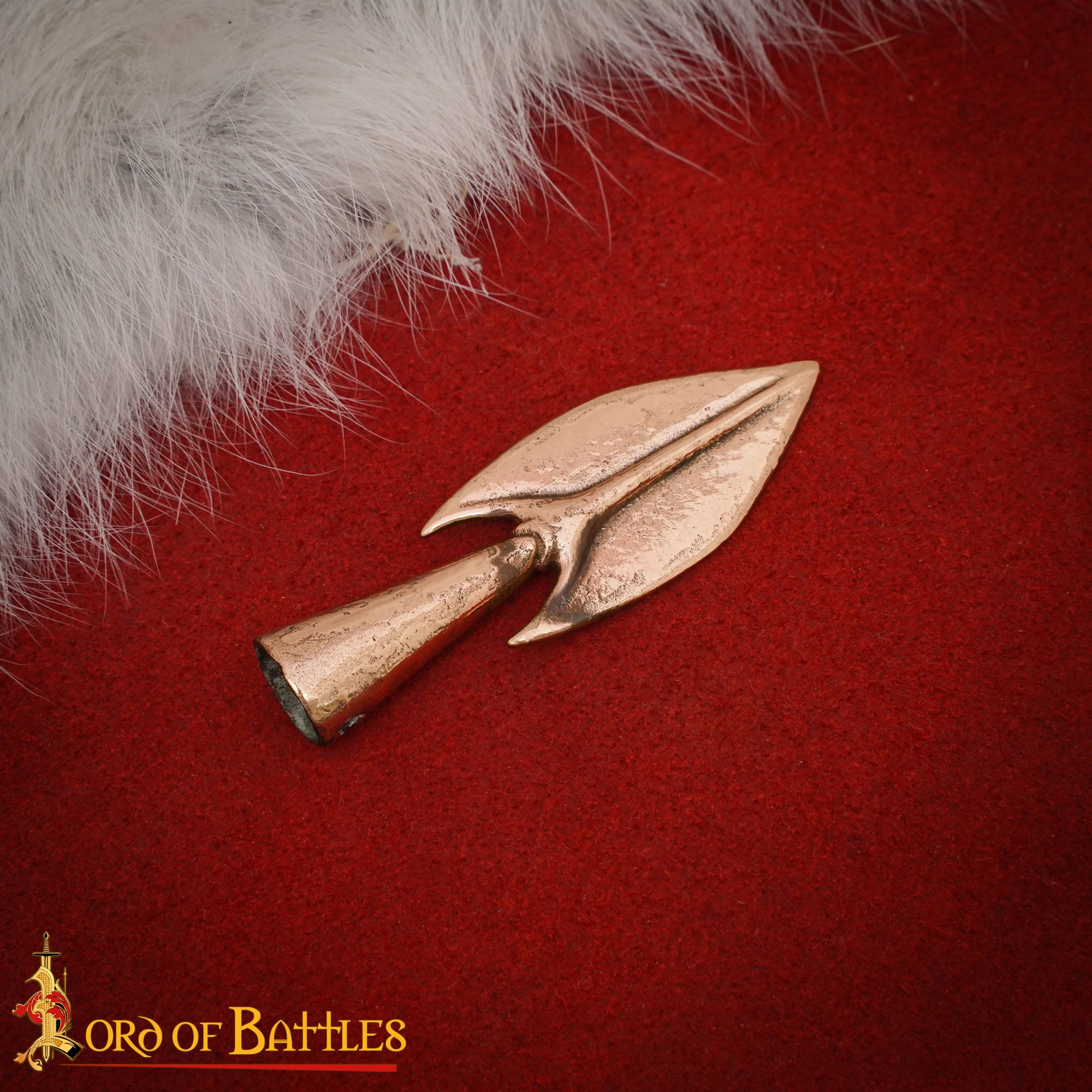 Punta de Flecha de Bronce - Reproducción Antigua en Forma de Hoja, Fundición a la Cera Perdida - Imagen 1