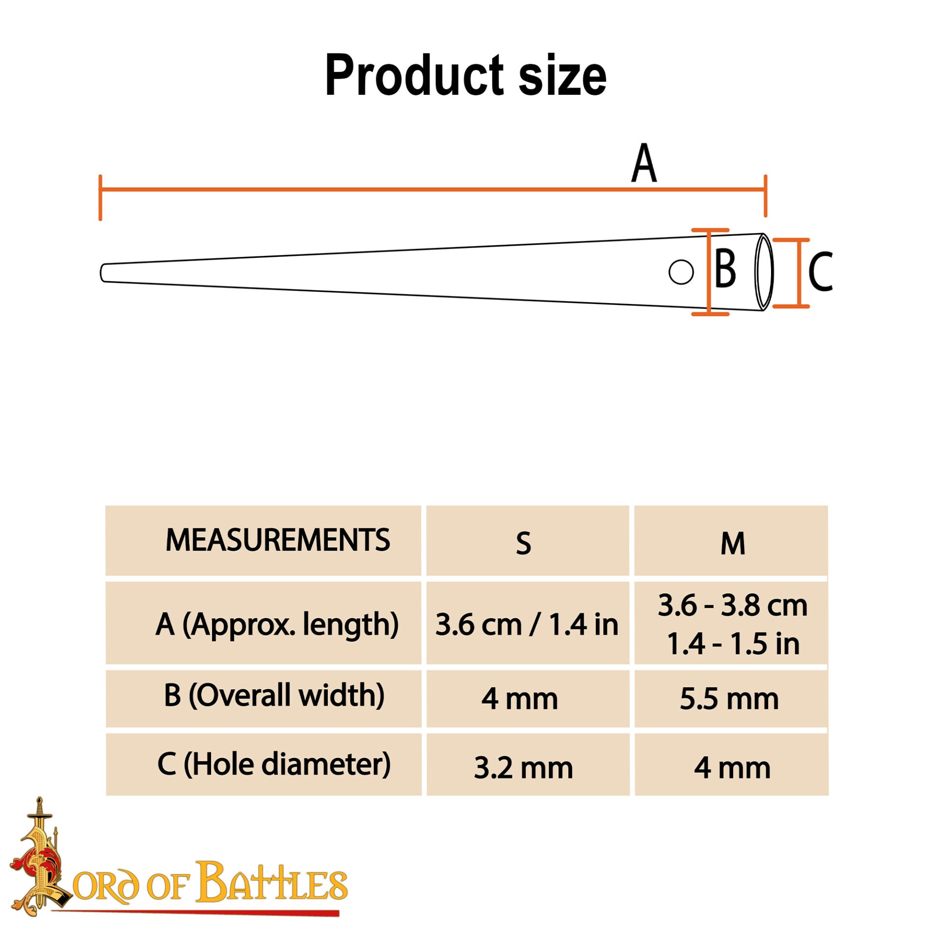 Aiglets Medievales de Latón - Juego de 10 Puntas de Cordón Resistentes (3,6 Cm) - Imagen 3