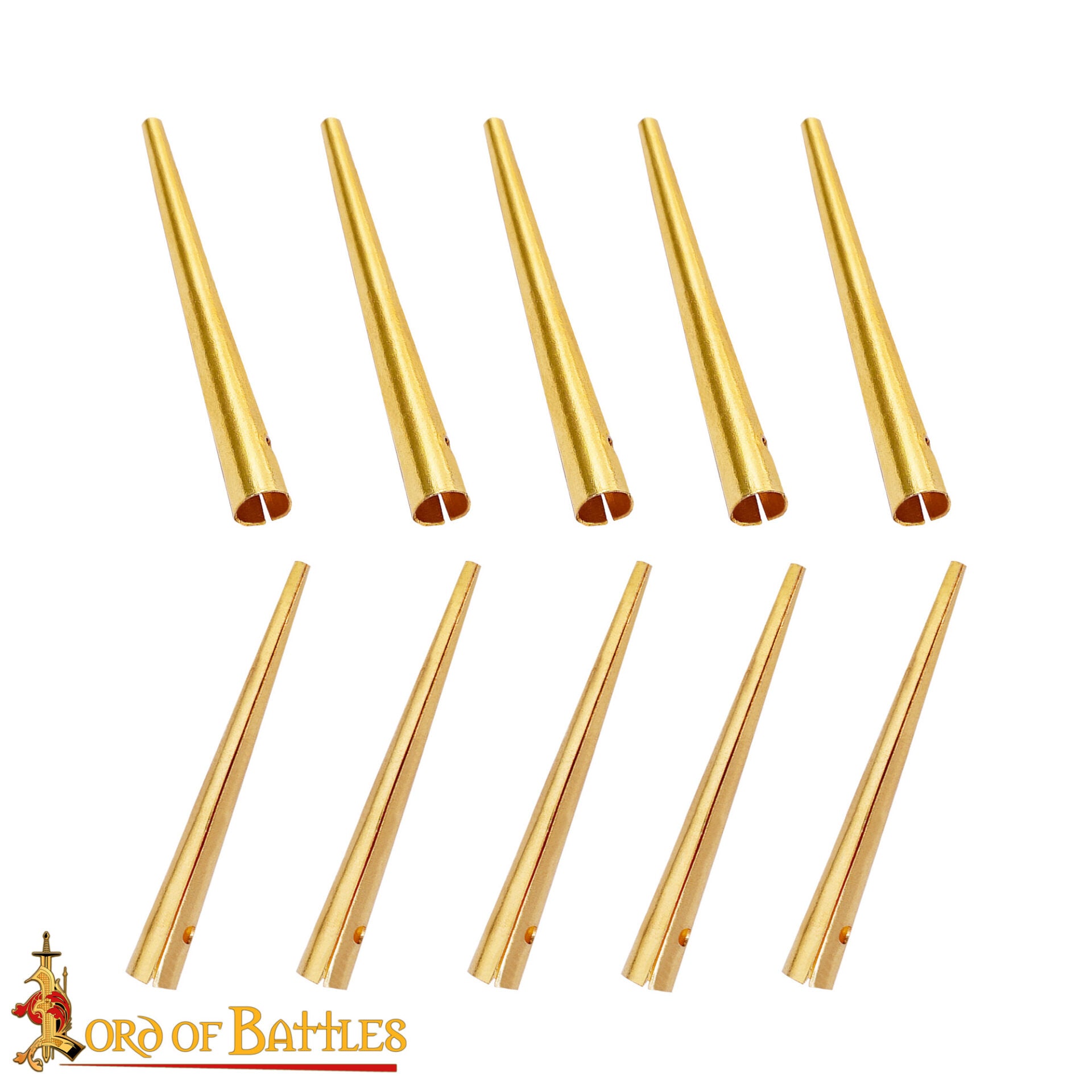 Aiglets Medievales de Latón - Juego de 10 Puntas de Cordón Resistentes (3,6 Cm) - Imagen 4