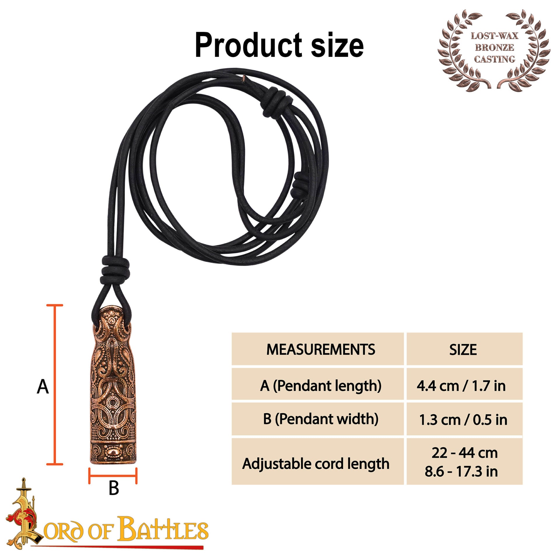 Colgante Amuleto de Bronce Nórdico del Siglo X - Acabado Antiguo con Cordón de Cuero - Imagen 3