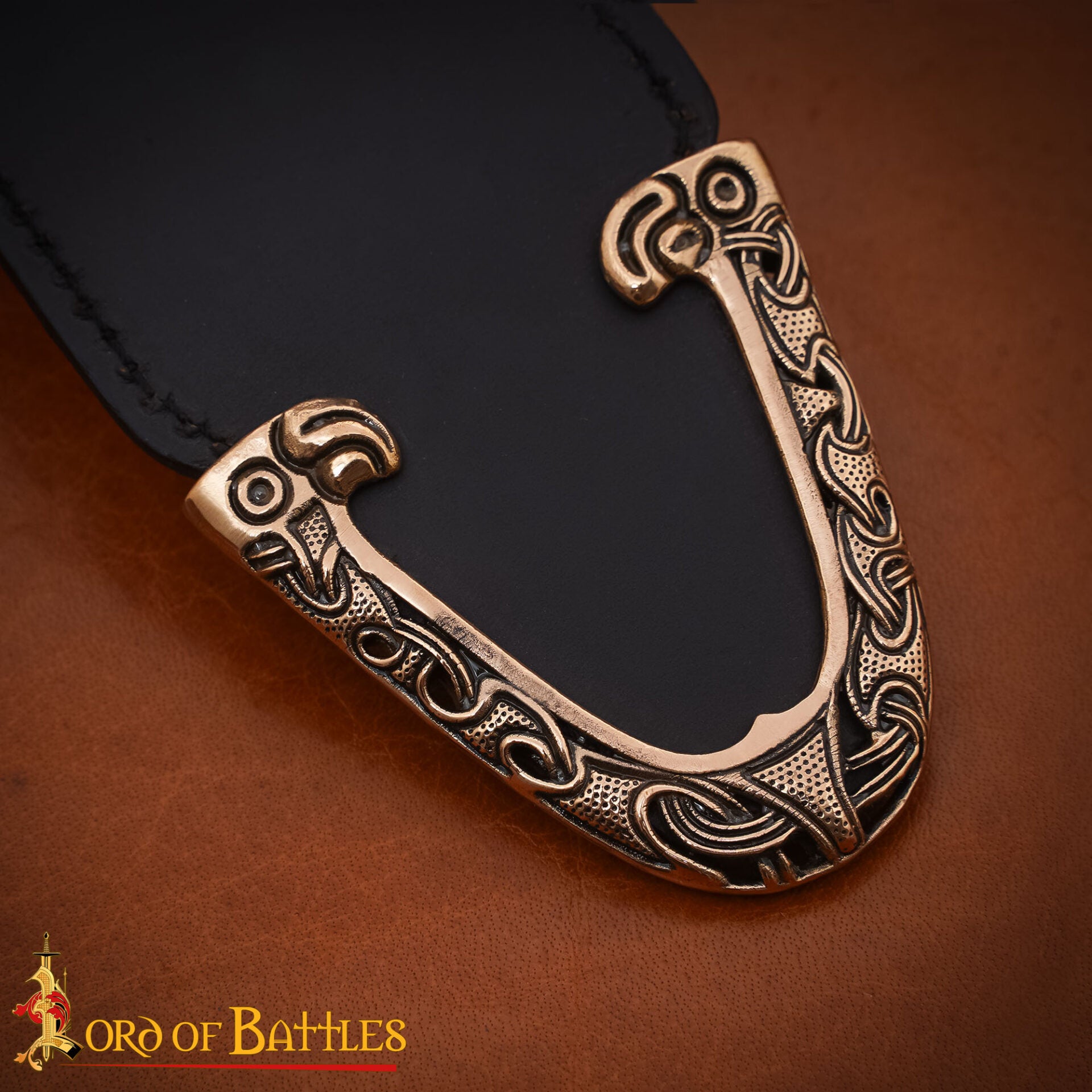 Espada Vikinga de Bronce Chape - Diseño Cabeza de Dragón - Imagen 10