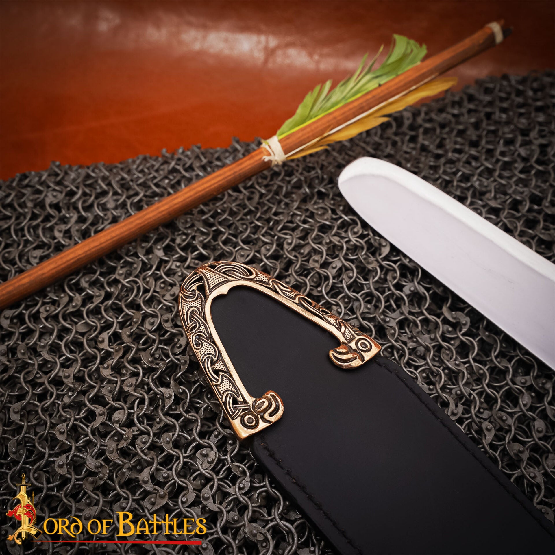 Espada Vikinga de Bronce Chape - Diseño Cabeza de Dragón - Imagen 11