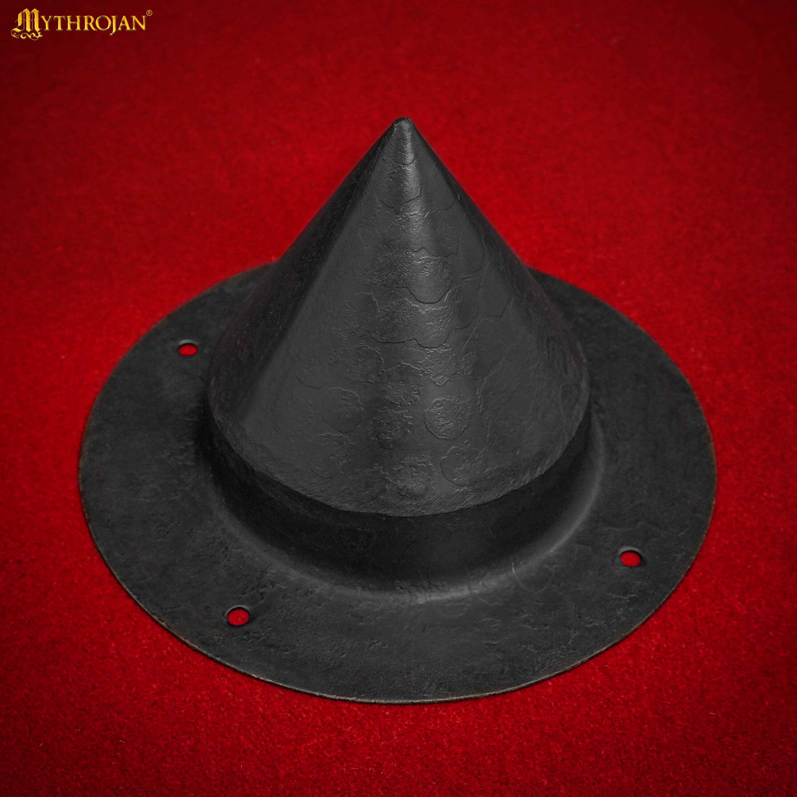 Jefe de Escudo Germánico - 8" Negro Antiguo, Acero Forjado a Mano con Remaches de Montaje - Imagen 2