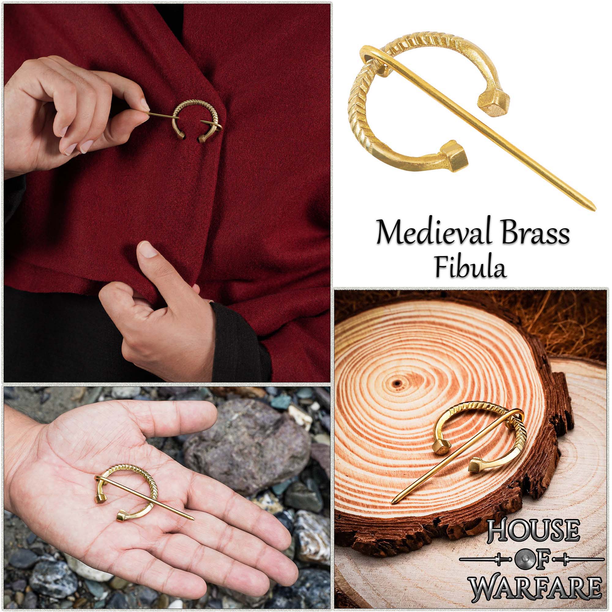 Fíbula Penannular Medieval de Latón - Alfiler Pequeño de Capa para Broche de Traje Histórico y Vikingo - Imagen 8