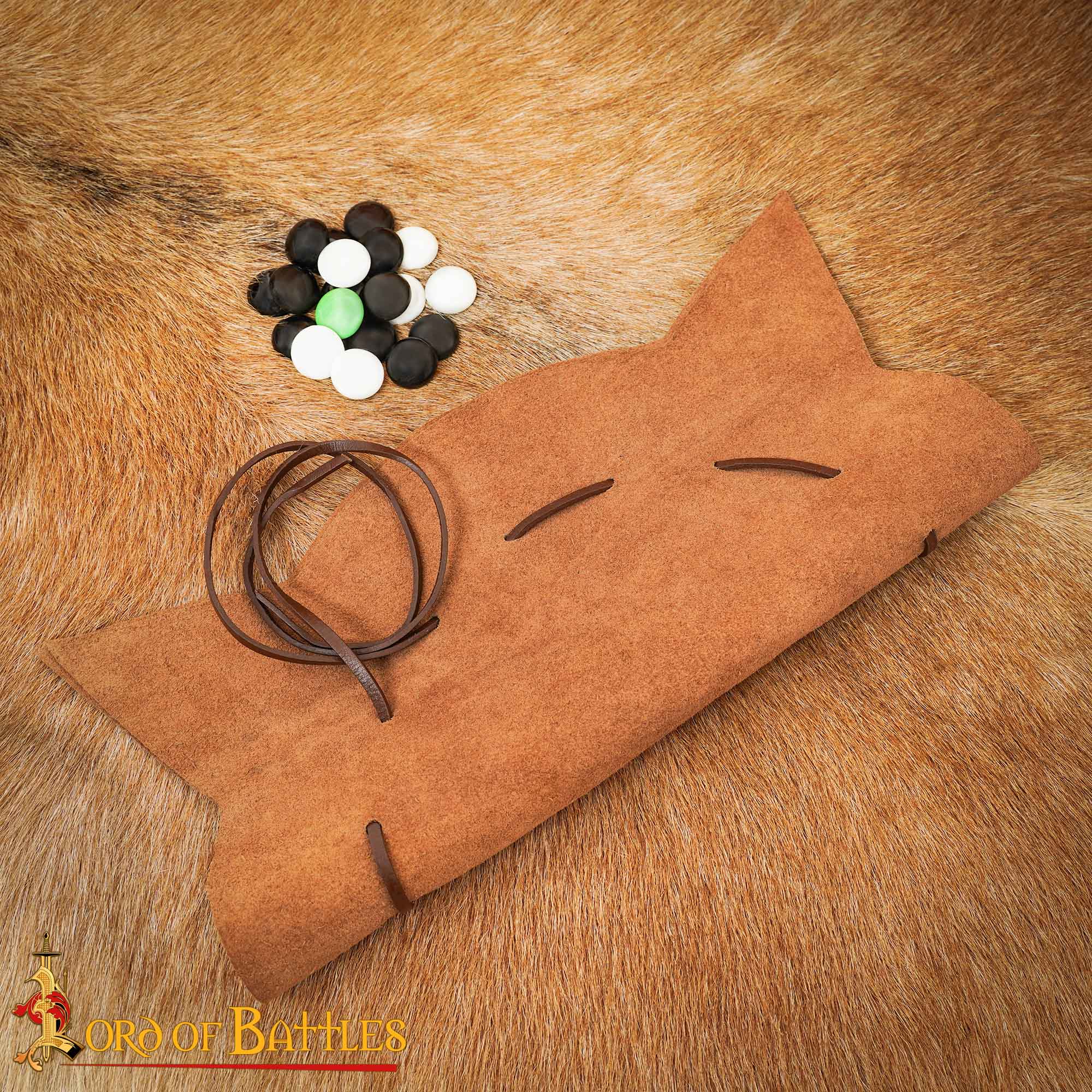 Juego Hnefatafl Vikingo del Siglo X - Edición de Viaje de Cuero Hecho a Mano - Imagen 7