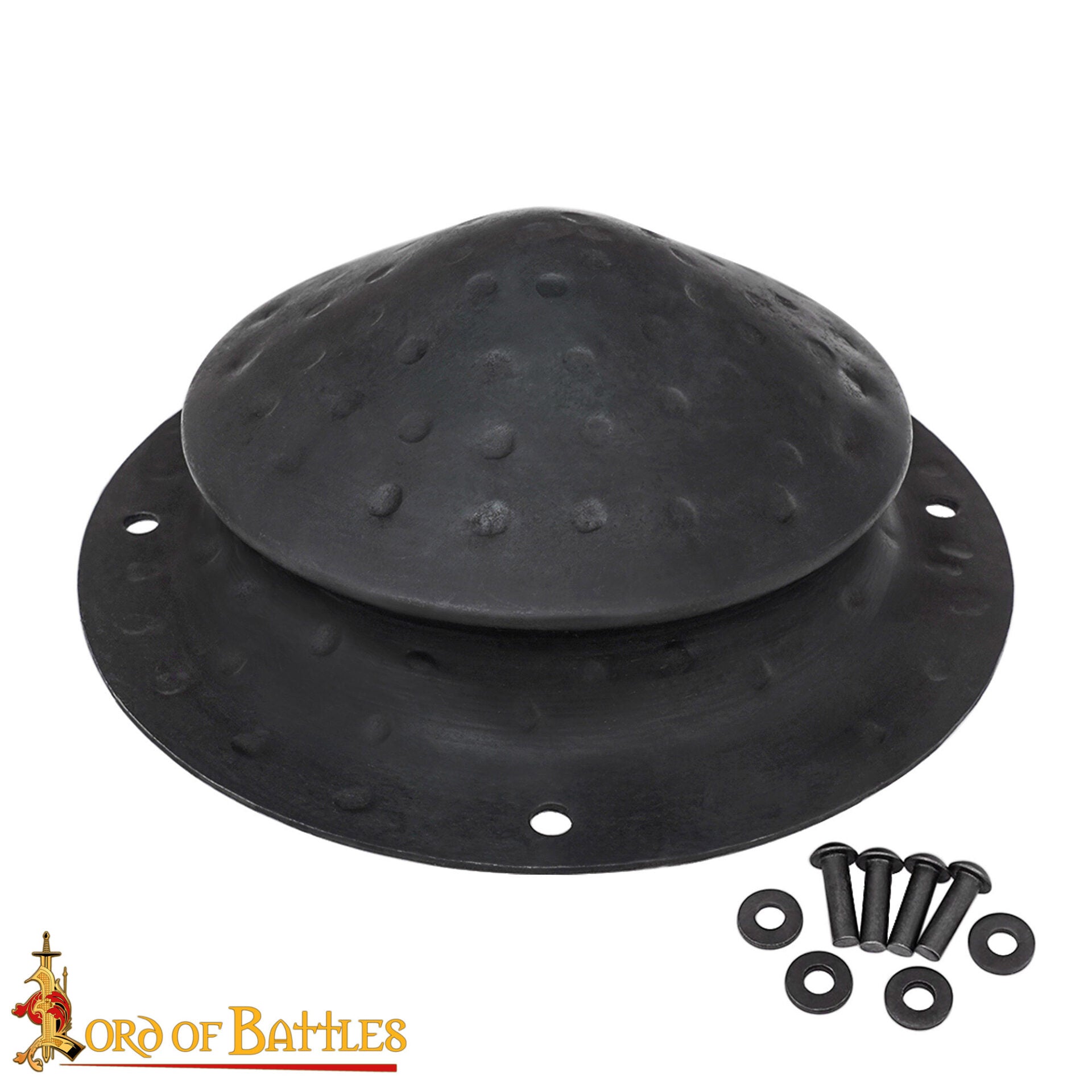 Escudo Cónico Medieval de Acero Forjado a Mano con Remaches de Montaje - Imagen 4