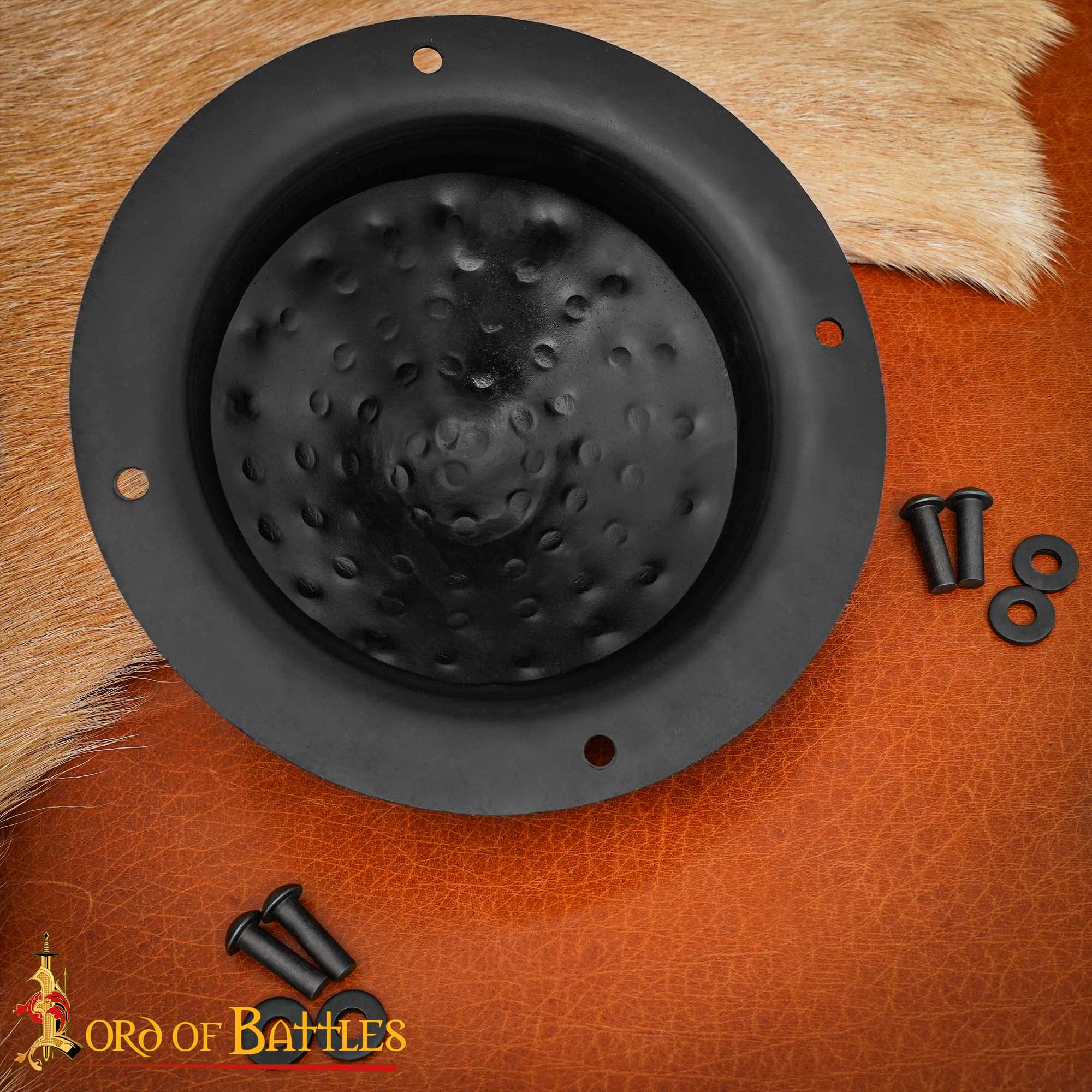 Escudo Cónico Medieval de Acero Forjado a Mano con Remaches de Montaje - Imagen 6