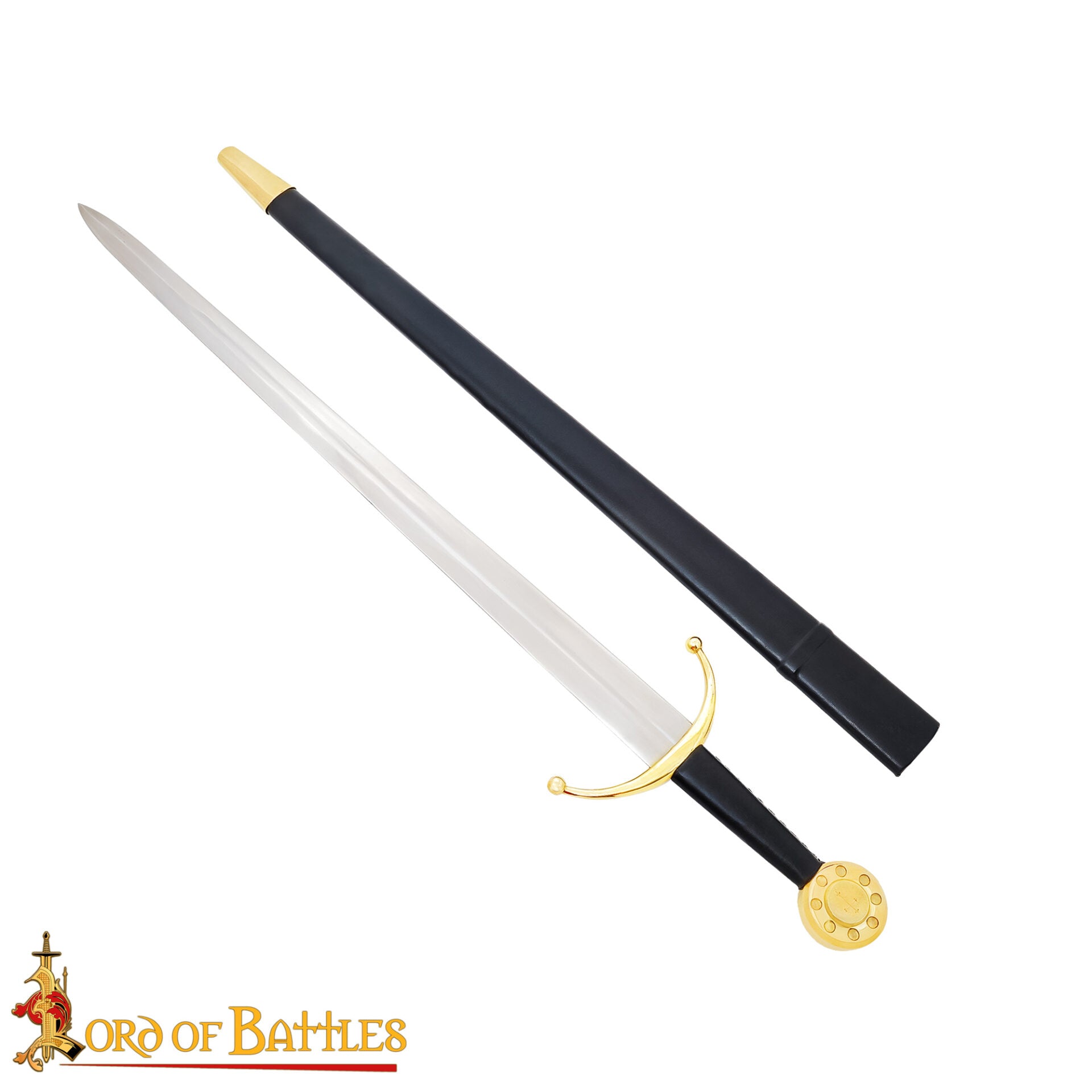 Espada Medieval Eduardo Iii Forjada a Mano con Vaina de Cuero - Imagen 4