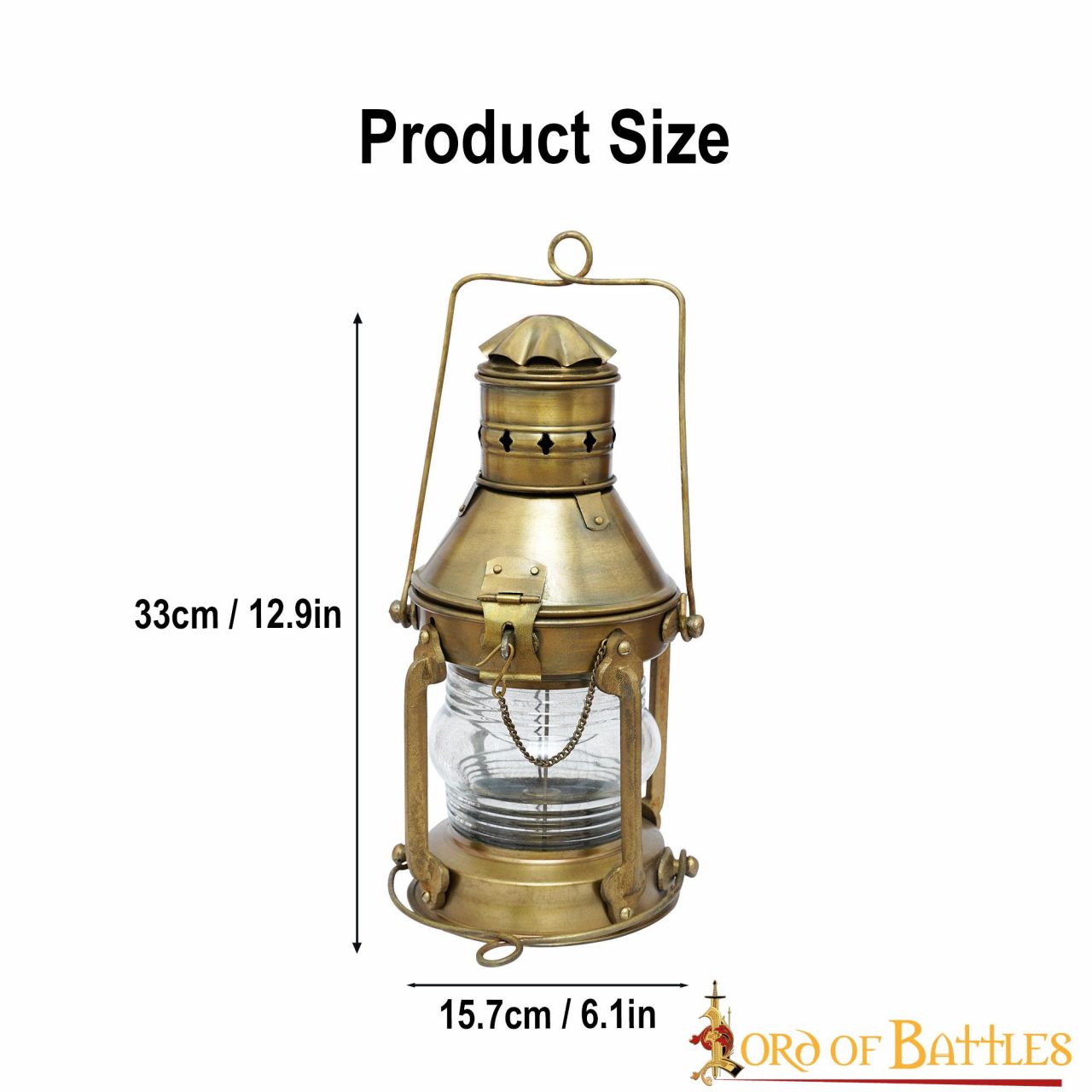 Linterna de Aceite Rústica Vintage Retro Pure Brass - Imagen 3