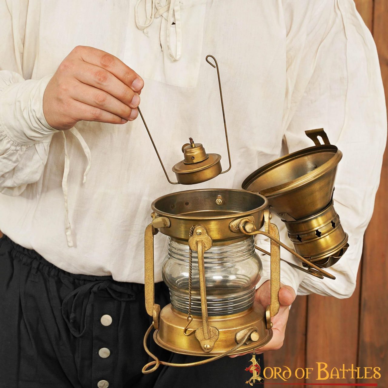 Linterna de Aceite Rústica Vintage Retro Pure Brass - Imagen 5