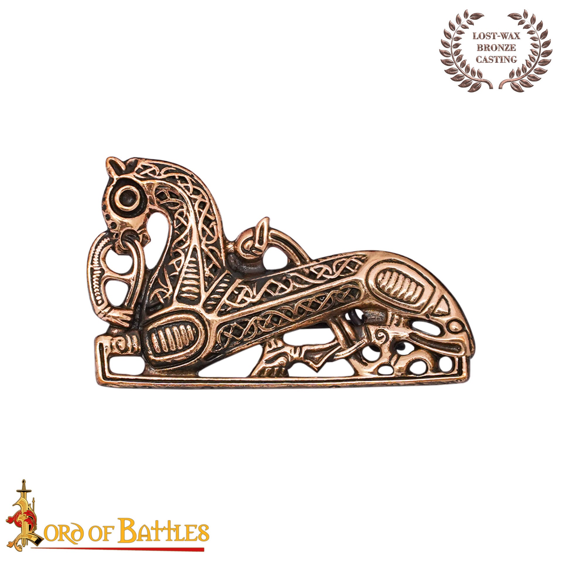 Broche Vikingo con Forma de Caballo de Bronce Fundido a la Cera Perdida de los Siglos Ix-x - Imagen 3