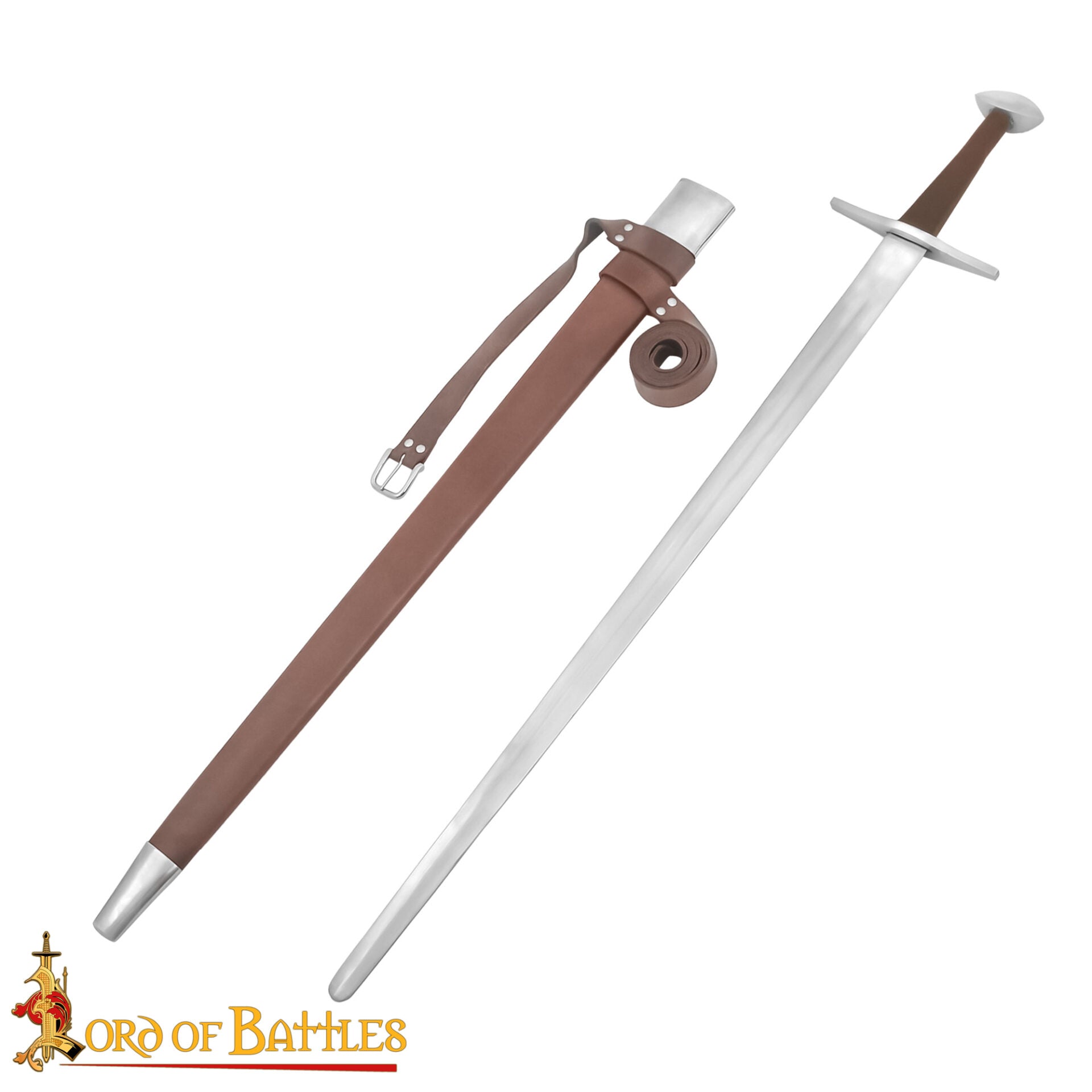 Espada Larga Normanda Forjada a Mano con Vaina de Cuero - Funcional - Imagen 4