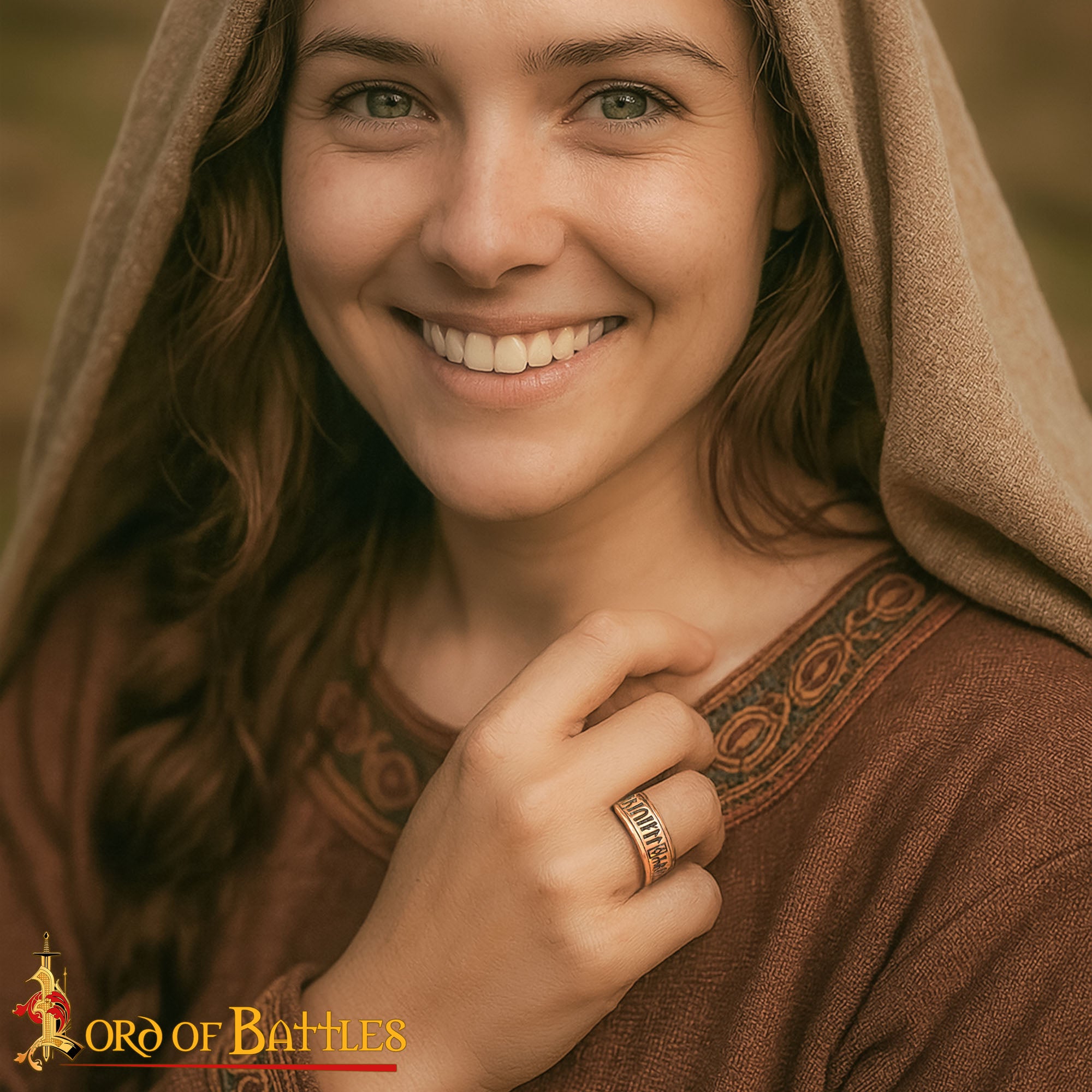 Anillo de Bronce del Siglo Xi-xii con Inscripción - Escritura Gótica, Fundición a la Cera Perdida - Imagen 2