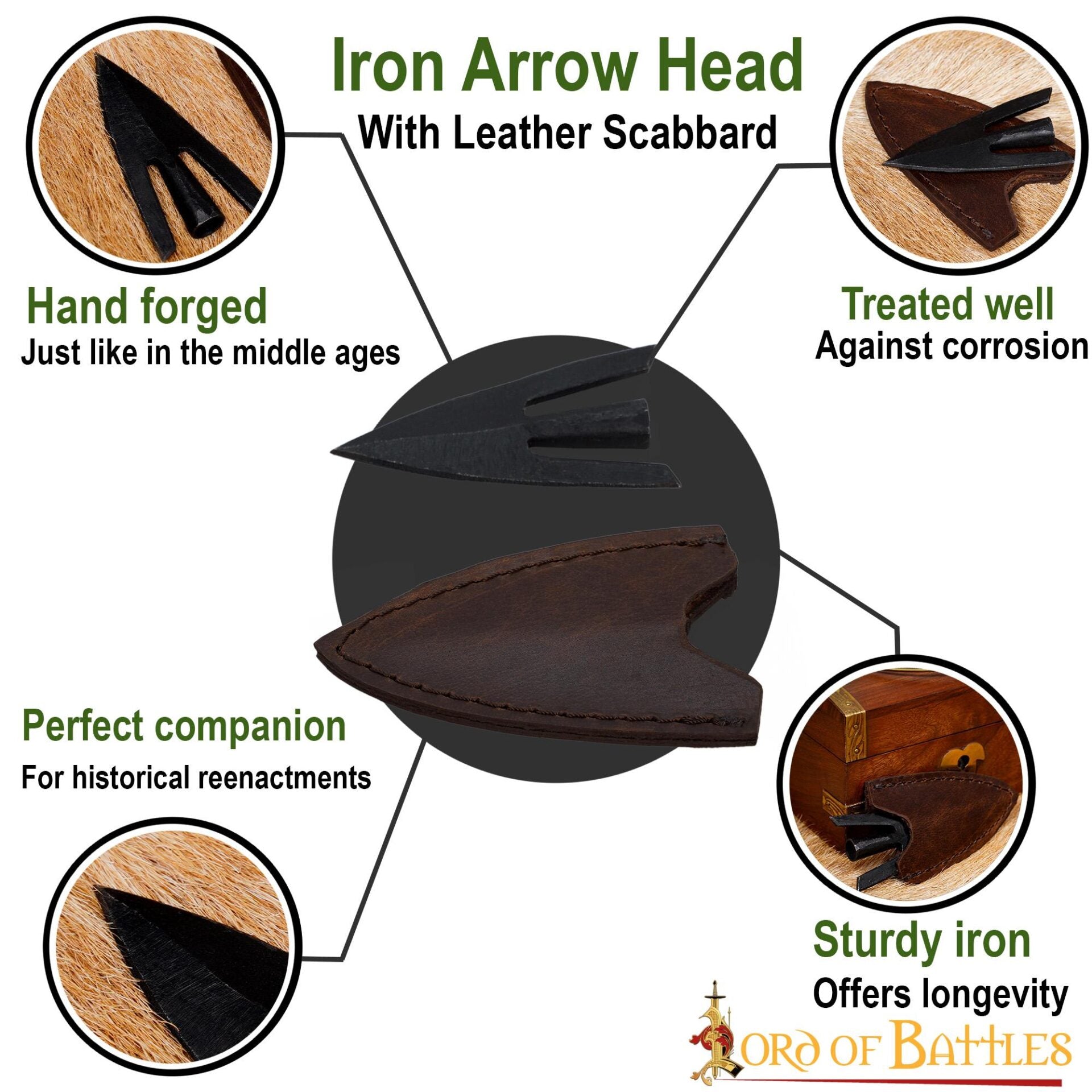 Punta de Flecha Medieval de Cola de Golondrina 3 Piezas - Imagen 9