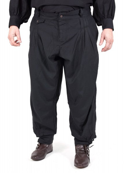 Pantalones con pinzas, negro 1202306300