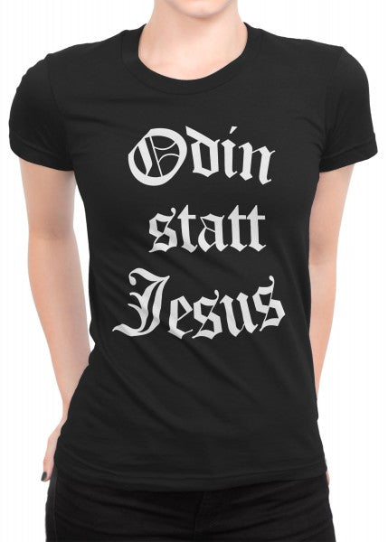 Imagen de 1203043920 Camiseta medieval Odin en lugar de Jesús parte de nuestra colección en Espadas y más, sitio oficial. Esta imagen describe camiseta