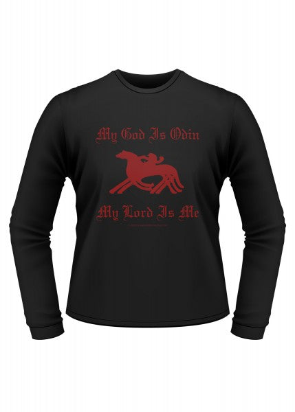 1245044640 Medieval long sleeve t-shirt: My God is Odin