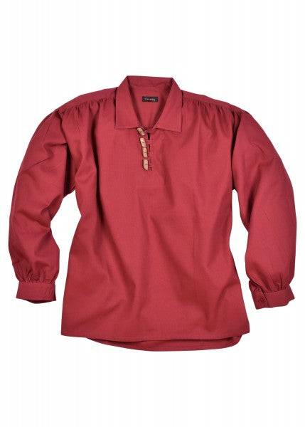 Imagen de 1280003140 Camisa medieval con botones de madera, burdeos parte de nuestra colección en Espadas y más, sitio oficial.