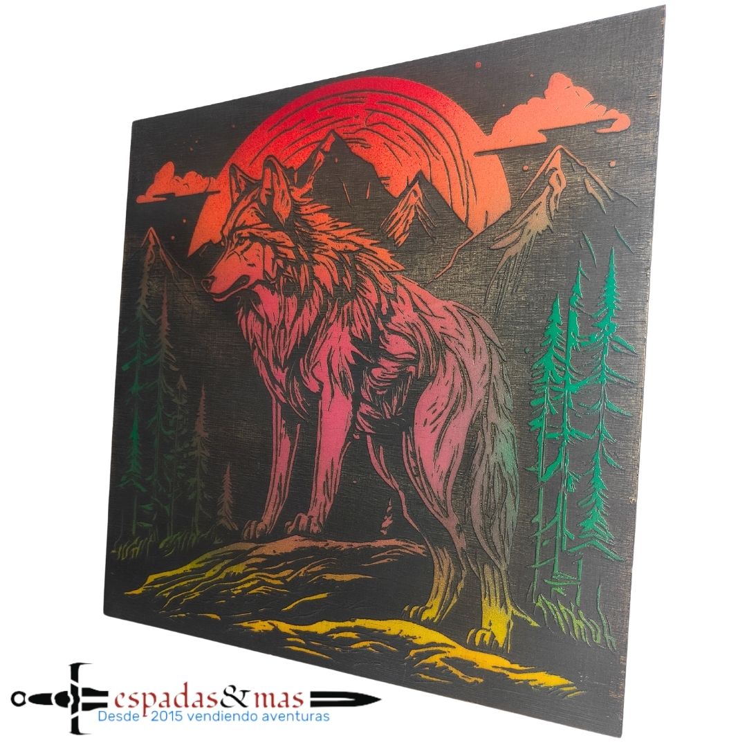 Cuadro grabado Lobo de las montañas 2