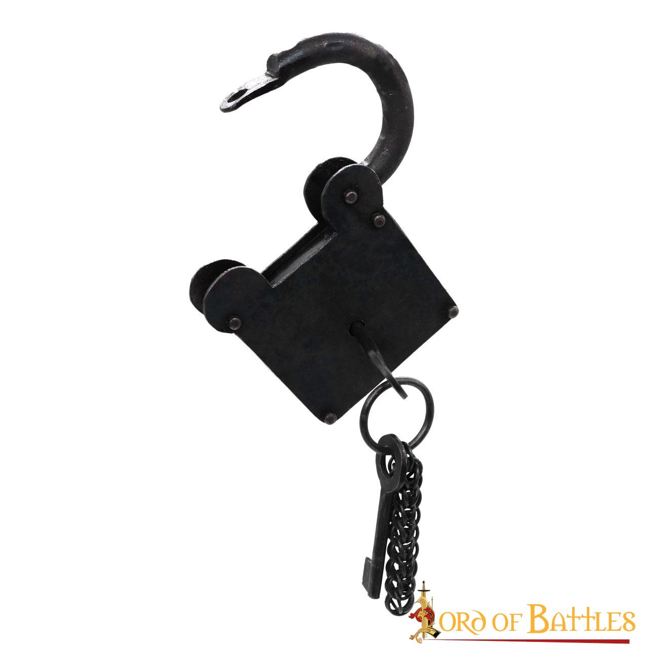 Tesorero Candado de Hierro con Llavero de Cota de Malla y Llaves Emparejadas - Imagen 1