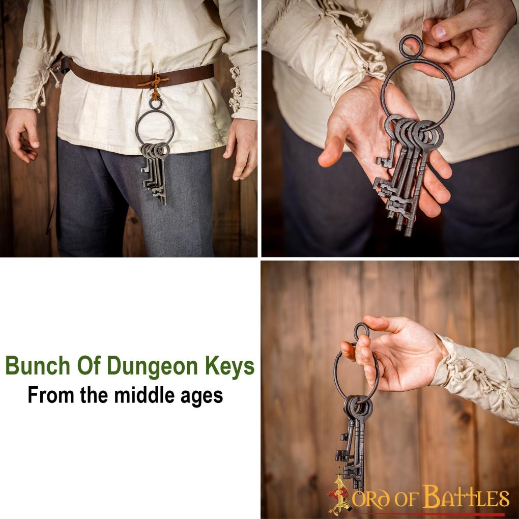 Juego de 5 Llaves Decorativas de Mazmorra Medieval de Hierro Fundido Resistente - Imagen 5