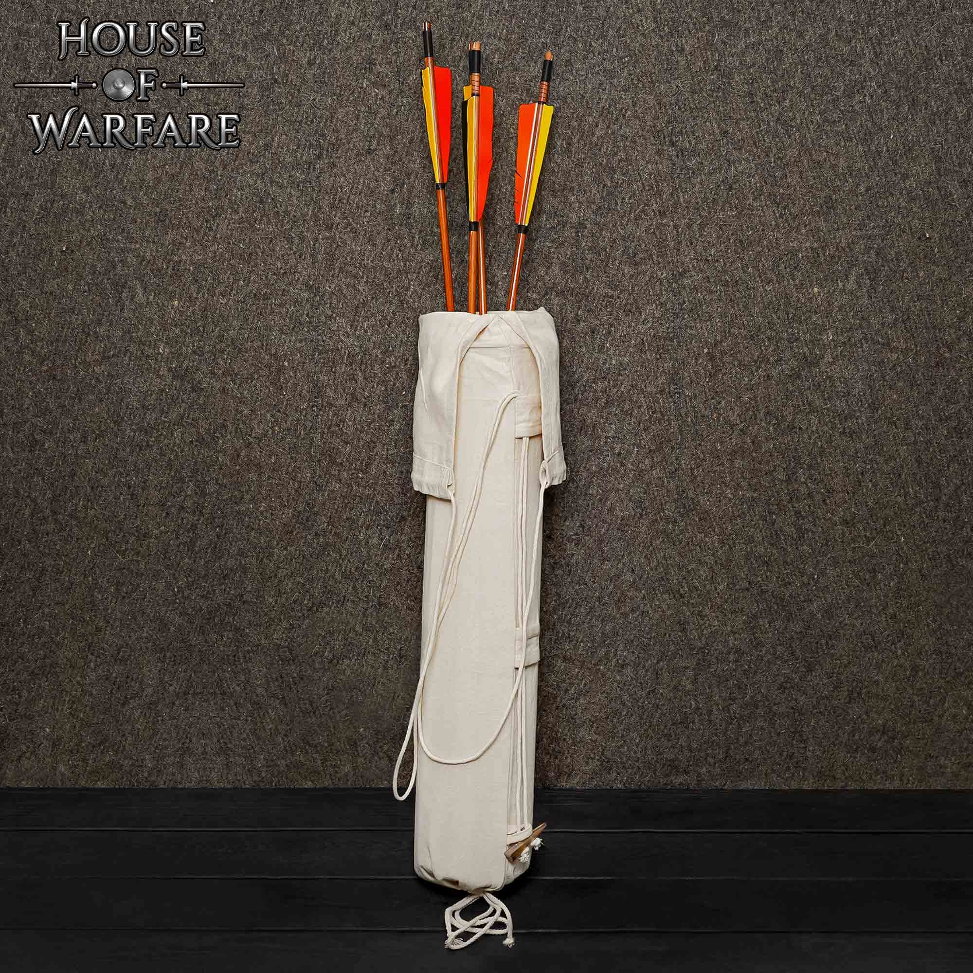 Carcaj Lienzo Campesino Crudo | Porta Flechas Tiro con Arco Histórico - Imagen 6