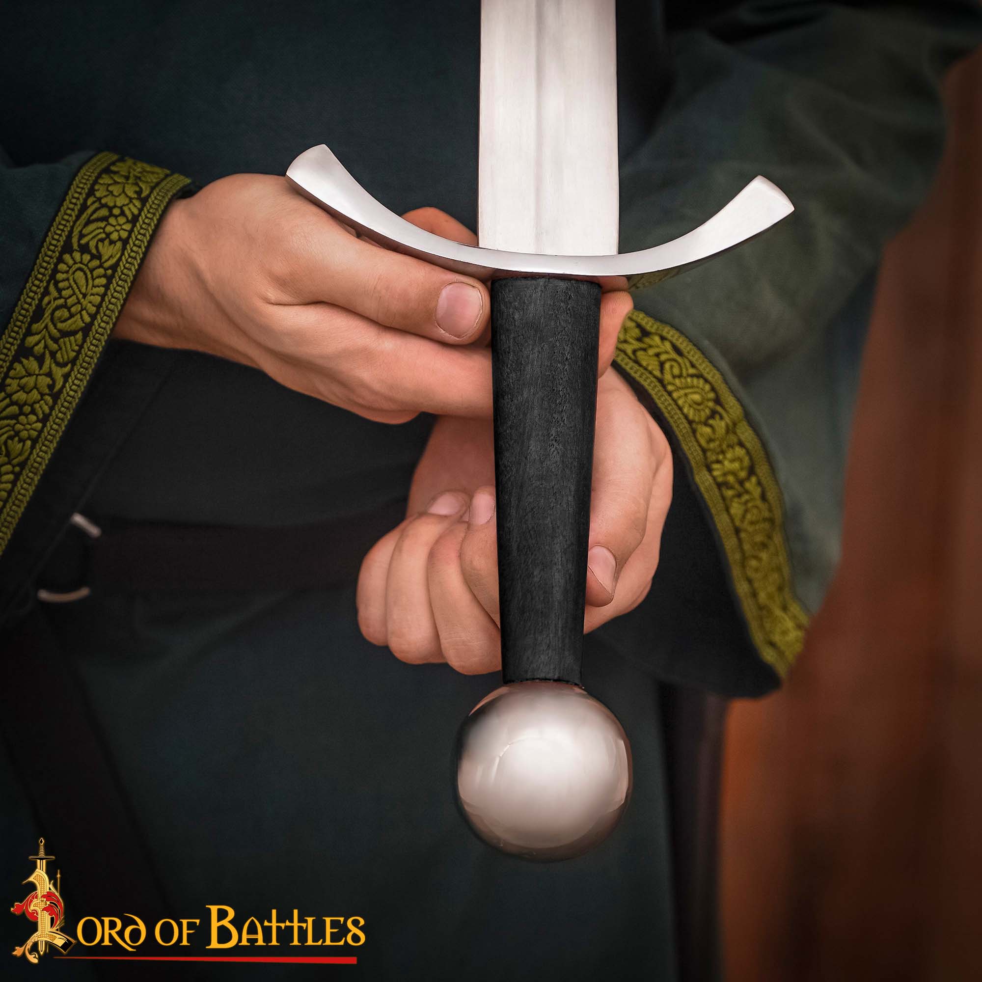 Espada de Guerra Medieval de Arquero Forjada a Mano Tradicionalmente - Hoja de Acero Decorativa Pulida con Vaina - Imagen 8