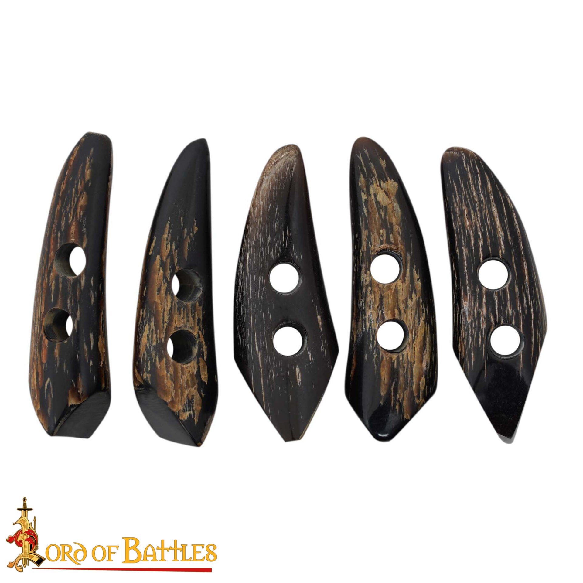 Juego de Aldabas de Cuerno de Buey de Bordes Afilados - 5 Piezas - Cierres Artesanales de 2 Pulgadas con Acabado Rugoso Natural - Imagen 4