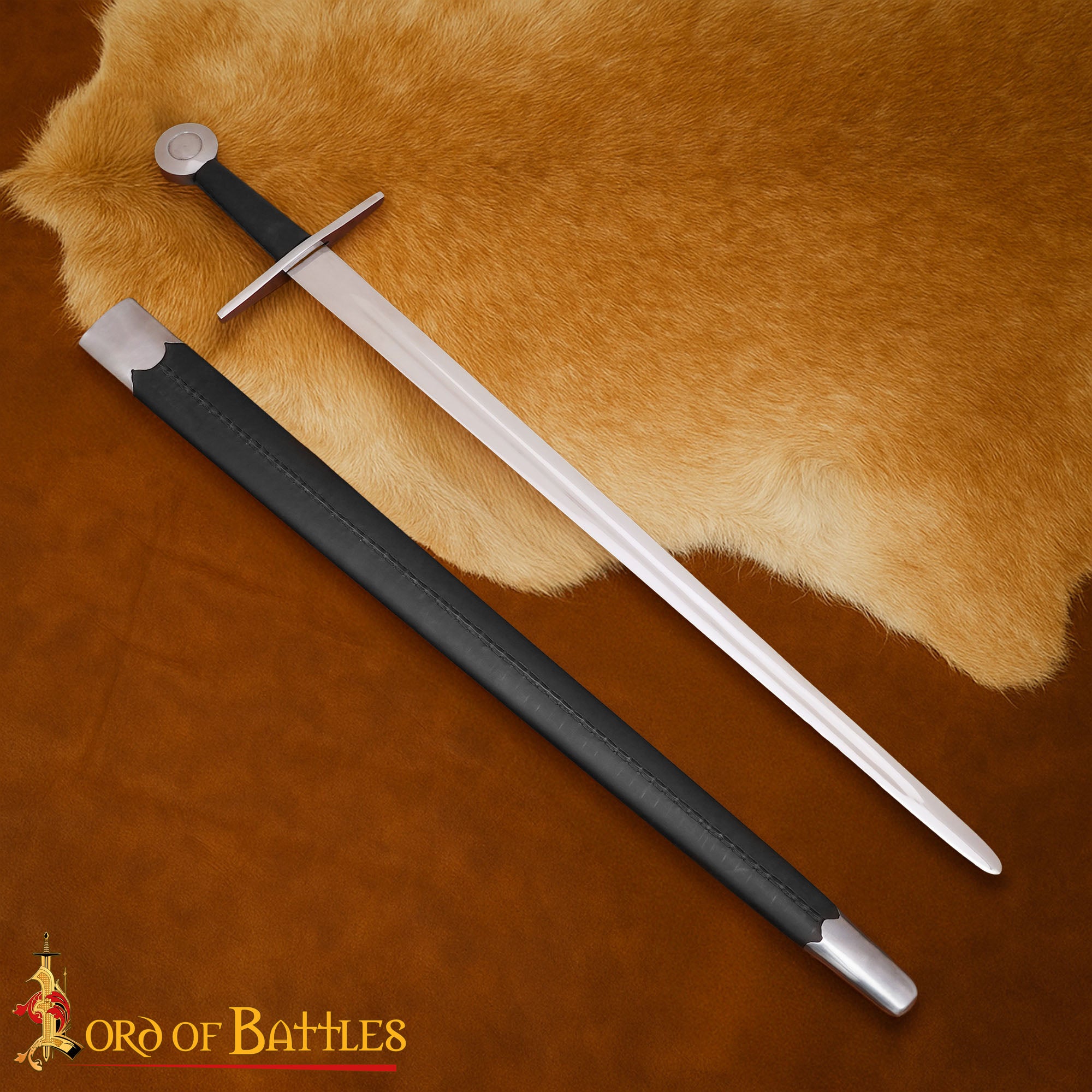 Espada Vikinga Forjada a Mano Tradicionalmente con Vaina - 37" Hoja de Acero Funcional Pulido - Imagen 2