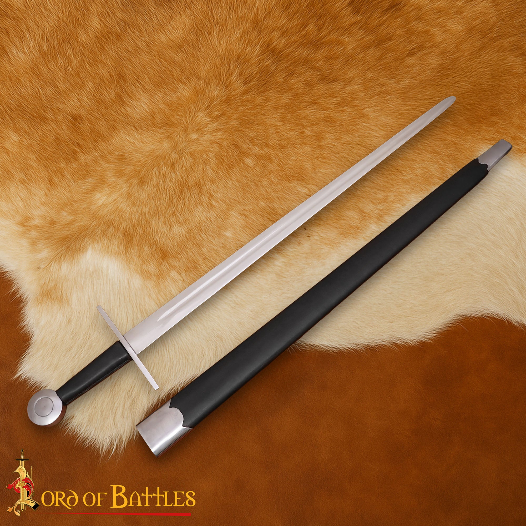 Espada Vikinga Forjada a Mano Tradicionalmente con Vaina - 37" Hoja de Acero Funcional Pulido - Imagen 1