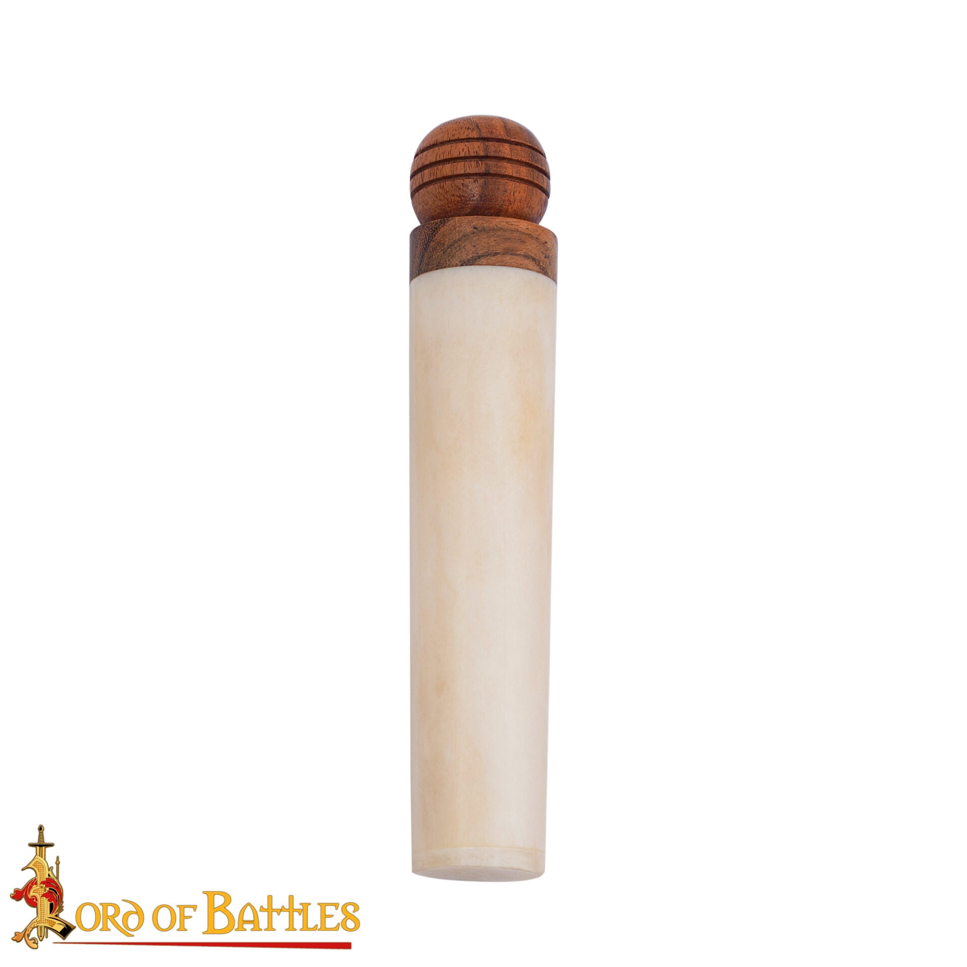 Porta Agujas Medieval de Hueso de Buey con Tapa de Madera - Tubo de Almacenaje Artesanal - Imagen 4