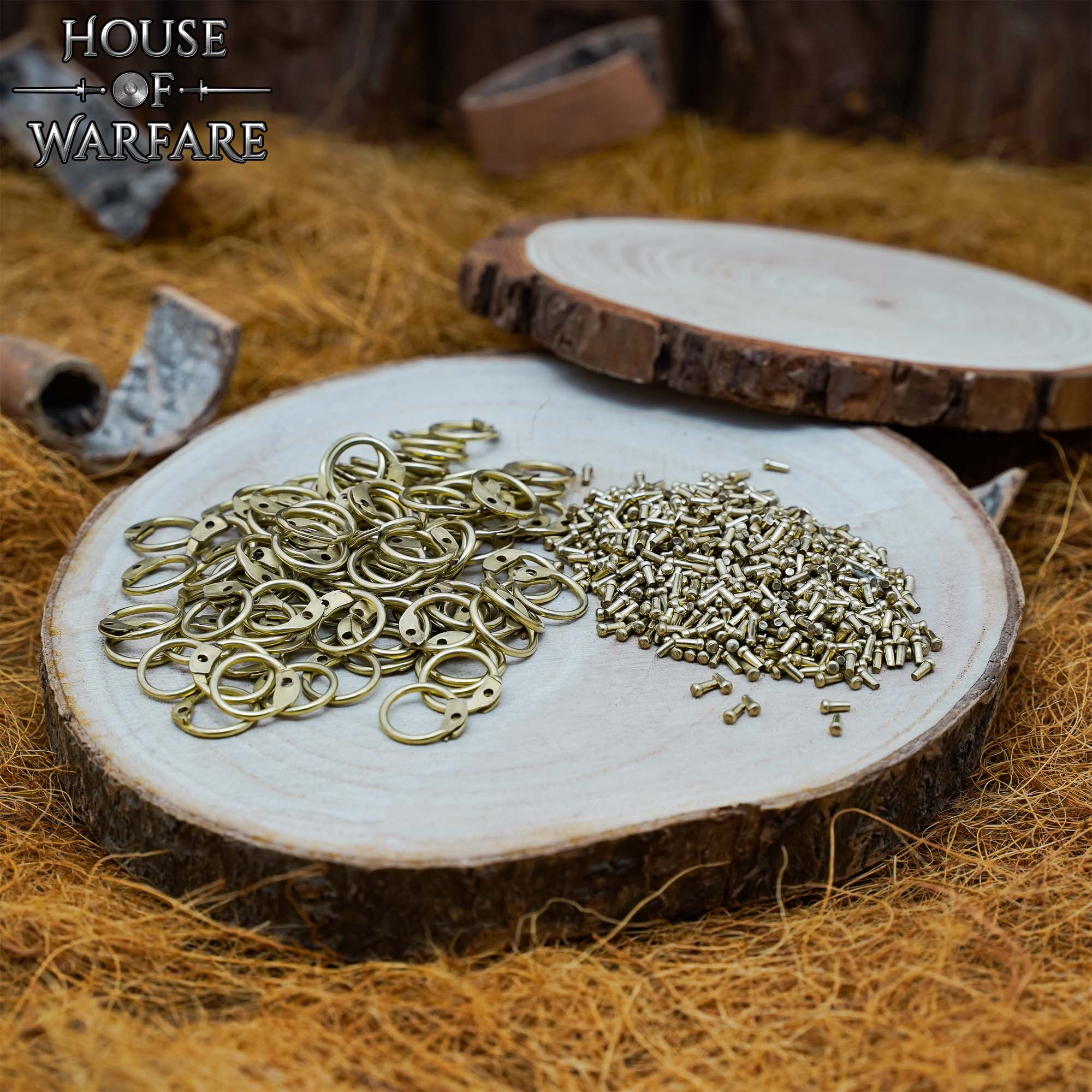 Anillos Redondos de Latón Sueltos Remachados para Cota de Malla - 8mm 17 Calibres - Juego de 100 Anillos y Remaches para Armaduras Diy, Temas Medievales, Larp y Proyectos de Artesanía - Imagen 1