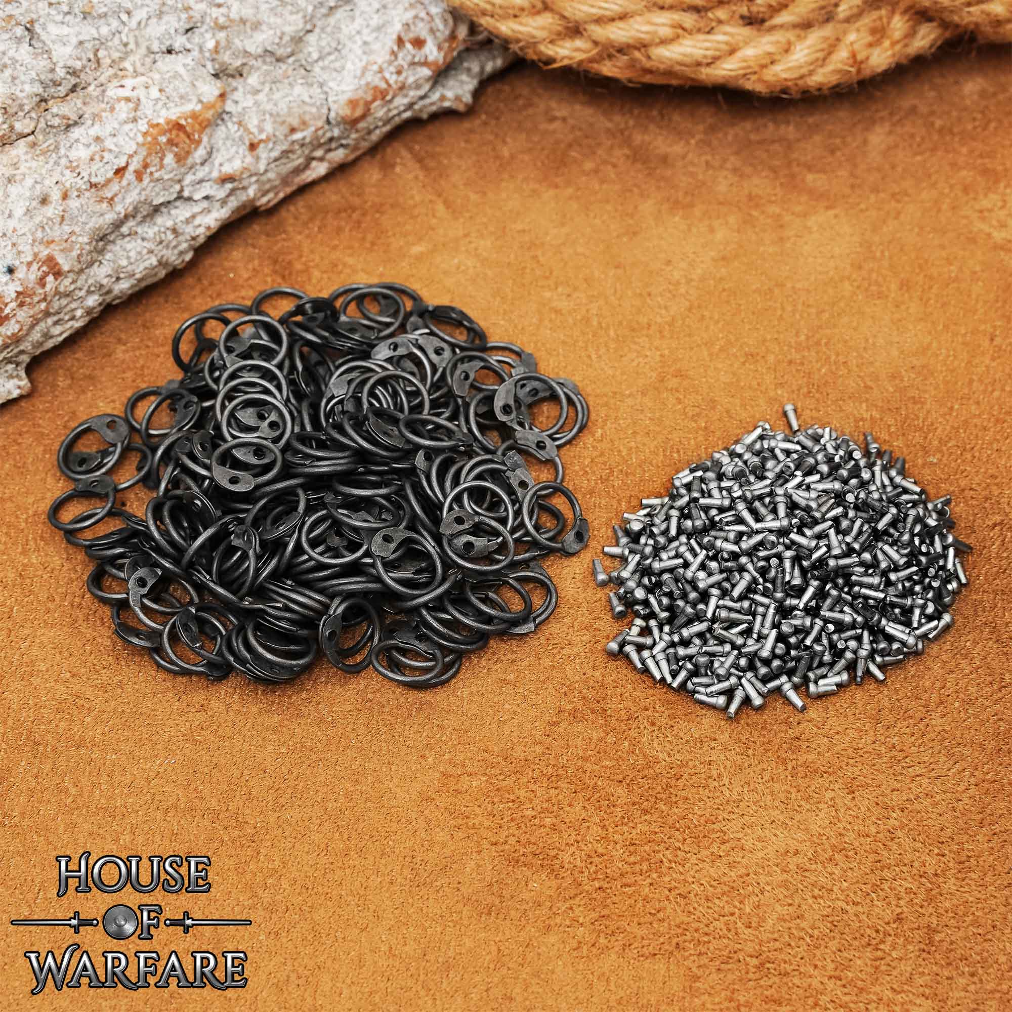 Kit de Correo de Anillas Sueltas - Anillas Redondas Remachadas de Acero Dulce, 8 Mm de Diámetro Interior, Calibre 18 - Imagen 2