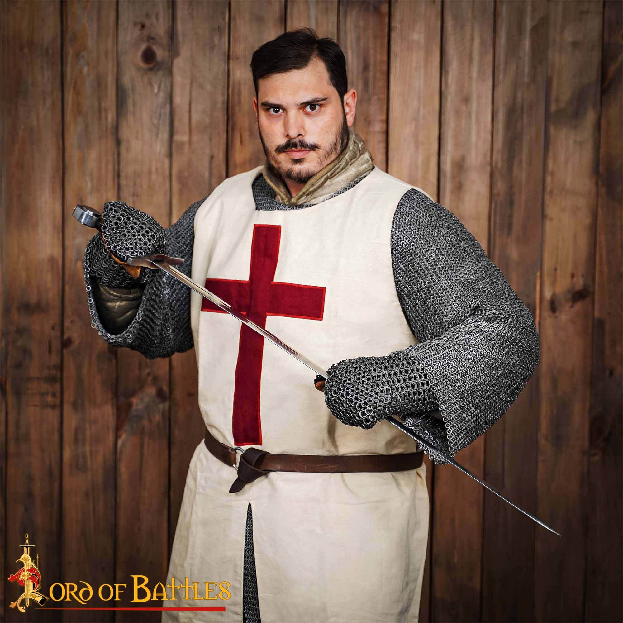 Manoplas Medievales de Cota de Malla Acolchada - Acero Dulce Anillo Plano Redondo Remachado - 9mm 17 Gauge - Imagen 6