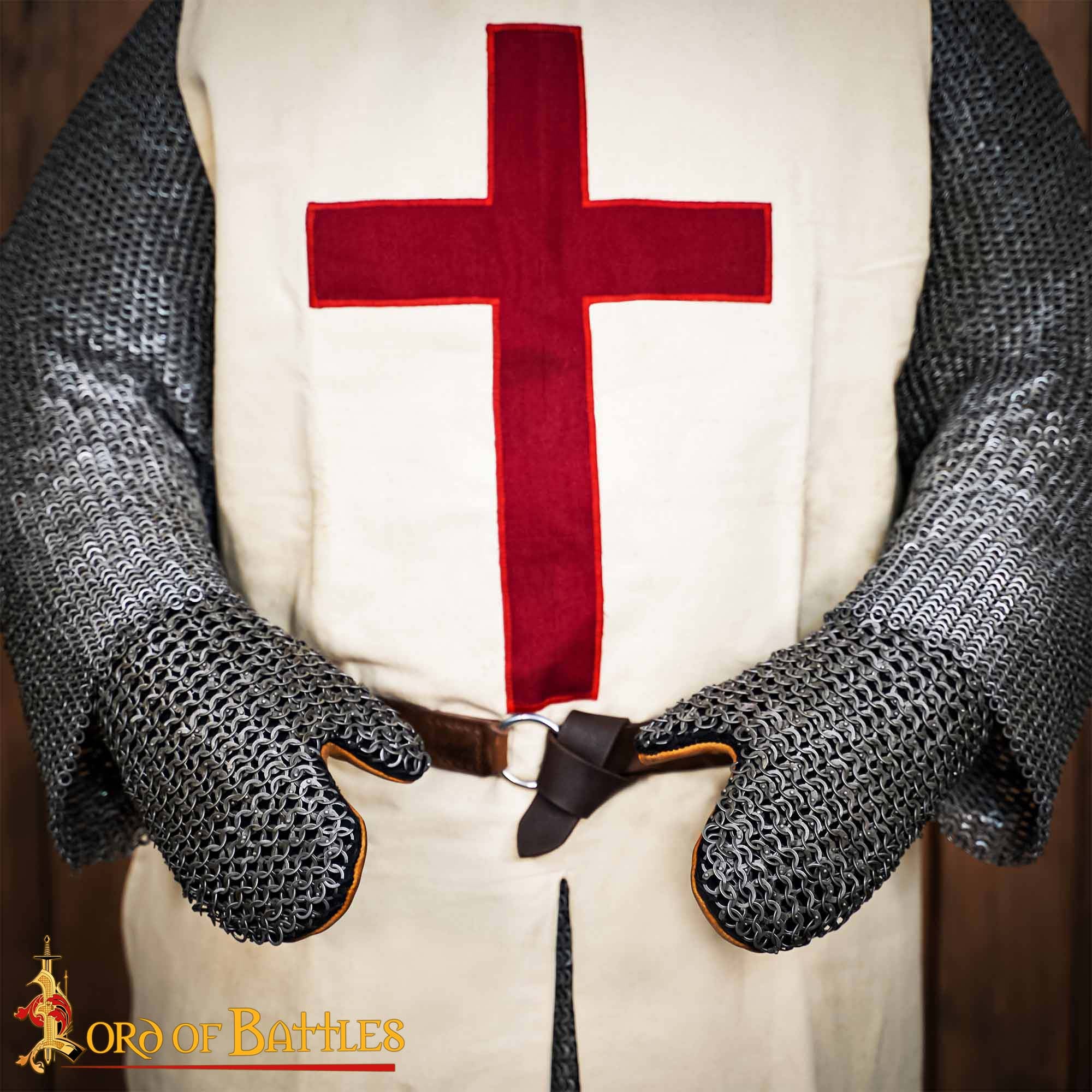 Manoplas Medievales de Cota de Malla Acolchada - Acero Dulce Anillo Plano Redondo Remachado - 9mm 17 Gauge - Imagen 1