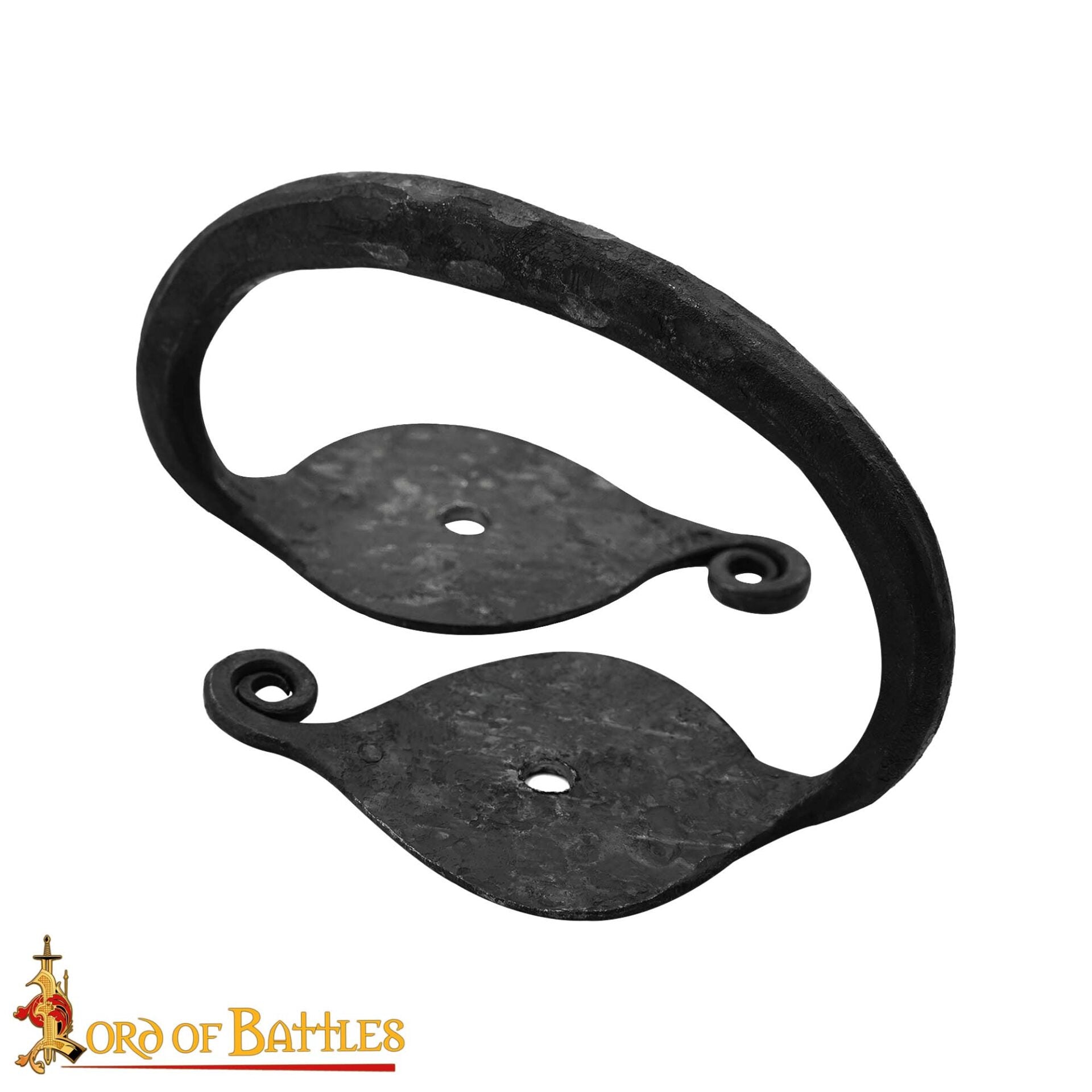 Asa de Cofre de Hierro Forjado a Mano - Acabado Rústico Negro Petróleo - Asa de Cofre de Estilo Medieval - Imagen 4